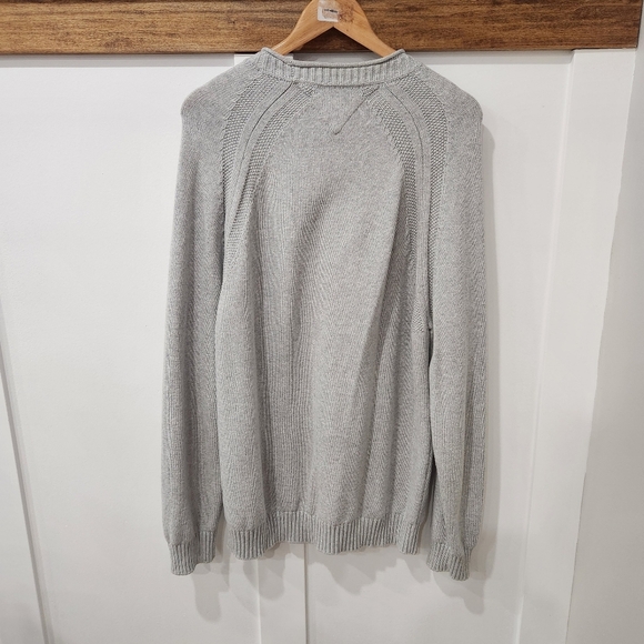 Tommy Hilfiger Sweater Mens XL Gray Roll Neck Knitted Pullover Fisherman - Picture 3 of 9